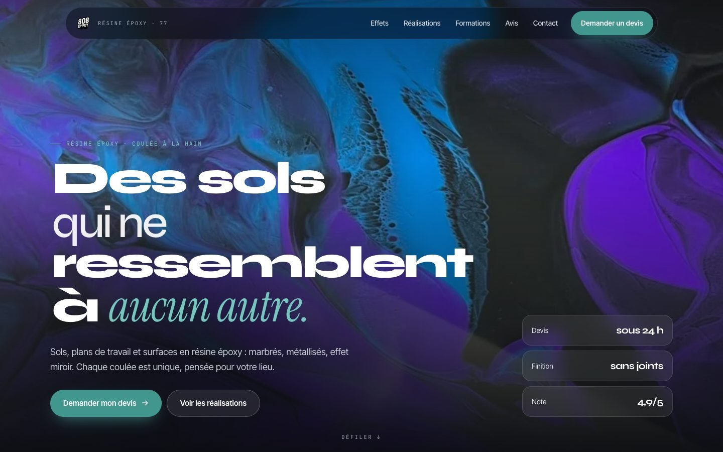 Site de 808 Epoxy sur ordinateur
